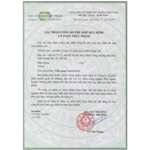 Viên uống CEREVIT FORT GIÚP TĂNG CƯỜNG LƯU THÔNG MÁU ,BỔ NÃO cung cấp dưỡng chất cho não