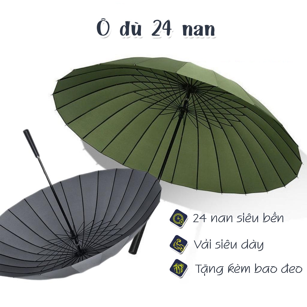 Ô Dù Cỡ Lớn KAW Loại 24 Nan Vải Chống Thấm Đi Mưa, Cây Dù Che Mưa Cây Dù Che Nắng, Đường kính 116cm