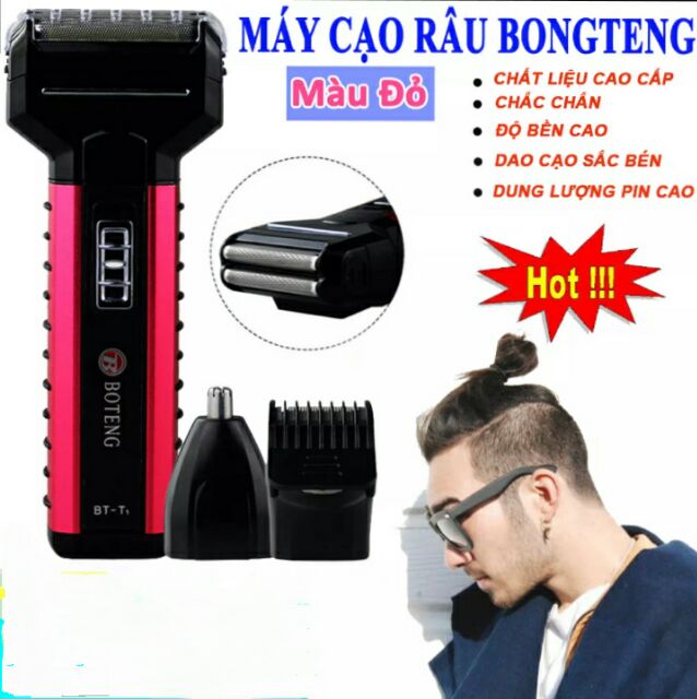 MÁY CẠO RÂU THÔNG MINH BOTENG 3 IN 1 CẮT TÓC, CẠO RÂU, TỈA LÔNG MŨI