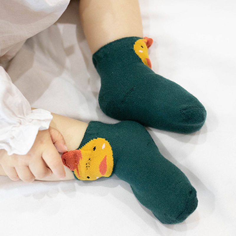 Set 4 Đôi Vớ Cotton Dày Mềm Mại Giữ Ấm Mùa Đông In Hình Tai Gấu Hoạt Hình Cho Bé 0-3 Tuổi | BigBuy360 - bigbuy360.vn