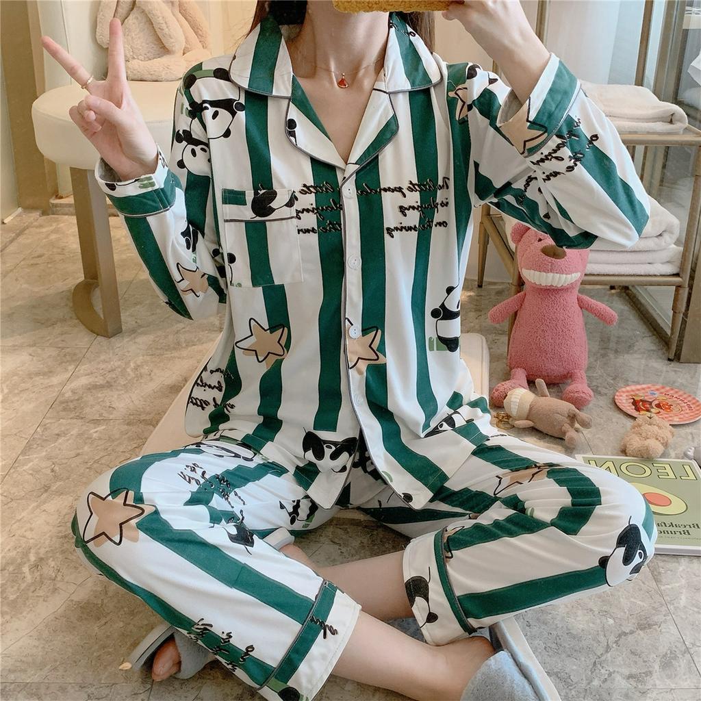 Bộ Đồ Ngủ Thời Trang Đáng Yêu Quyến Rũ Cho Nữ đồ ngủ Váy ngủ pyjamas pijama nam nữ mùa hè đồ đôi pijama ngắn lụa satin dễ thương bigsize đồ mặc nhà cao cấp