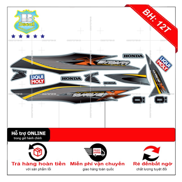 Tem wave X 2017 xám xi măng