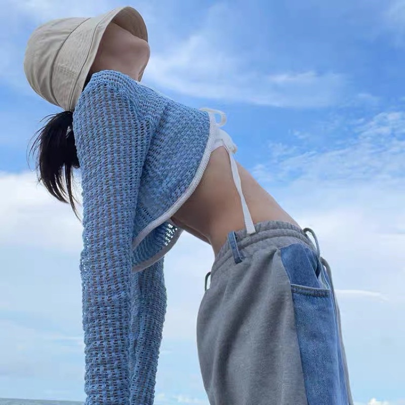 áo len khoác lưới sexy (5763#)