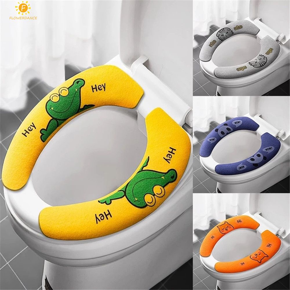 Phim hoạt hình Nhà Vệ Sinh Chỗ Ngồi Pad Mềm Dày Hơn Có Thể Giặt Nhà Vệ Sinh Chỗ Ngồi Bìa Xách Tay Phổ Hộ Gia Đình Ghế Nóng Phòng Tắm Nhà Vệ Sinh Chỗ Ngồi Đệm dán FLOWERDANCE