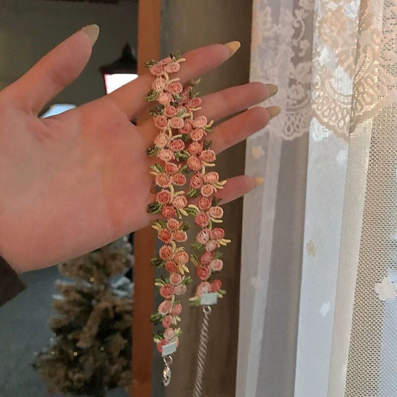 Vòng Cổ choker Mặt Hoa Đào Ngọt Ngào Thời Trang Mùa Xuân Hàng Mới Dành Cho Bạn Nữ