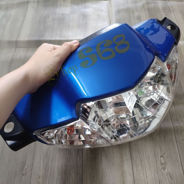 Combo 3 món ốp đầu, gáy sau và pha đèn Loại 2 bóng cho xe Wave Anpha cũ - ZX và Wave 110 đời 1997- 2006 - SPS-CB-ôđ2bóng