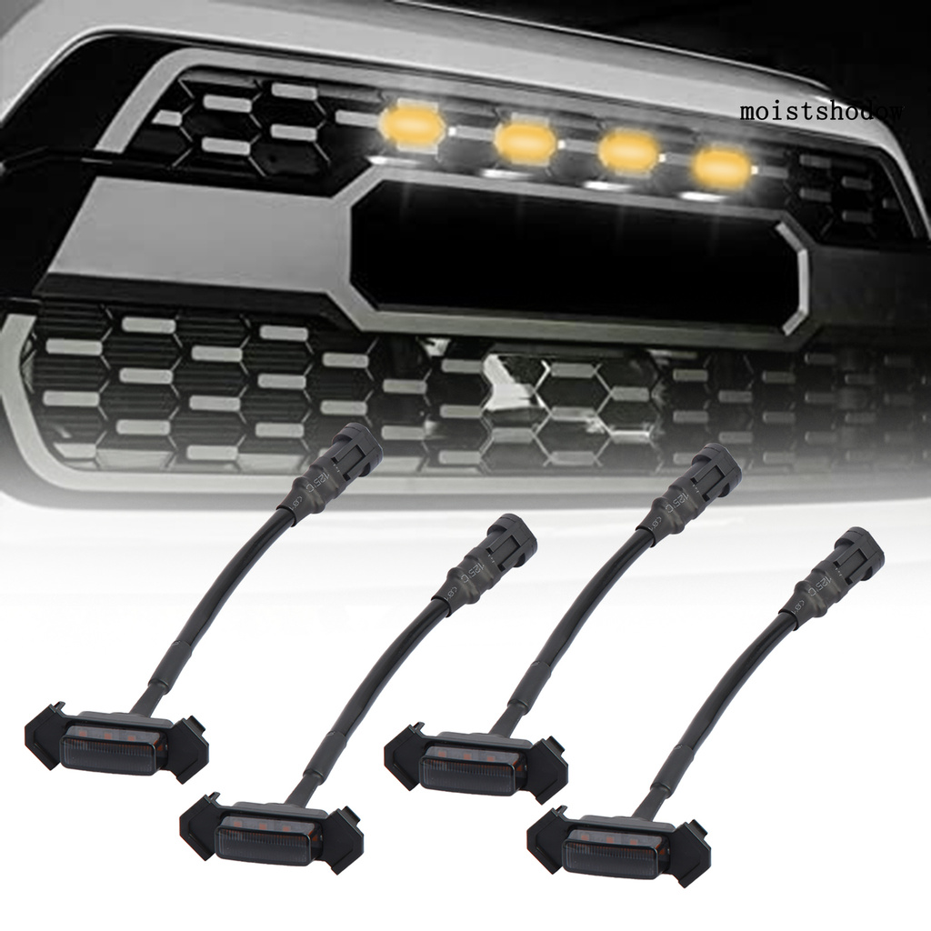 Set 4 Đèn Led Gắn Lưới Tản Nhiệt Phía Trước Kèm Cầu Chì Cho Toyota Tacoma Trd Pro 16-20