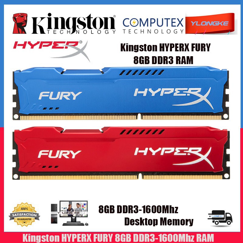 Ram PC Kingston  DDR3 8gb bus 1600Mhz ốp tản nhiệt