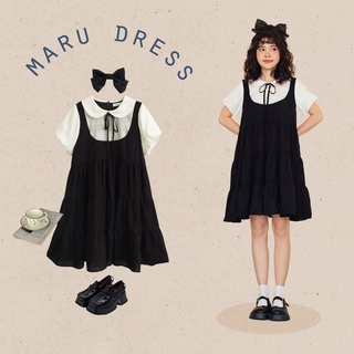 BLEUBIRD Váy babydoll dáng xoè phối đen trắng Maru Dress