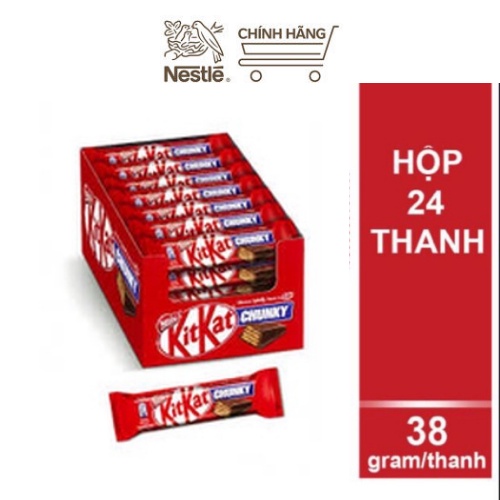 Kitkat chunky hộp 24 thanh x38 g- Neslle-Freeship đơn hang 50k