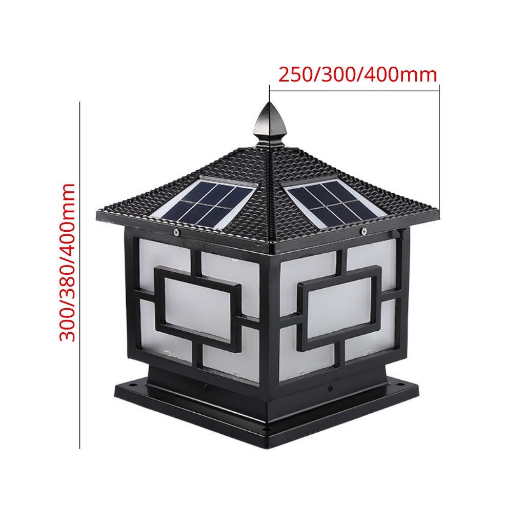Đèn năng lượng mặt trời sân vườn SHOPNHATPHONG đèn trang trí trụ cổng 250mm,300,400mm có điều khiển,3 chế độ màu