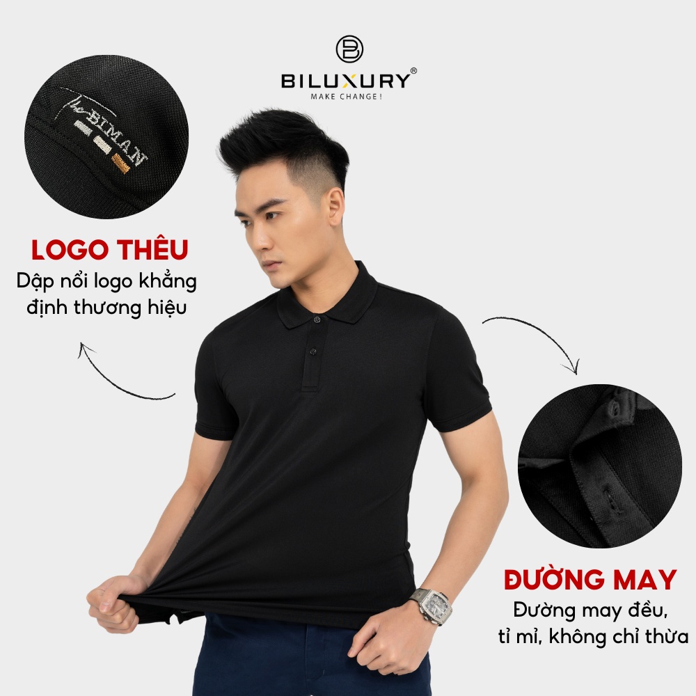 Áo polo nam Biman by Biluxury 5APCB011 chất vải coolmax siêu mềm thoáng mát không nhăn