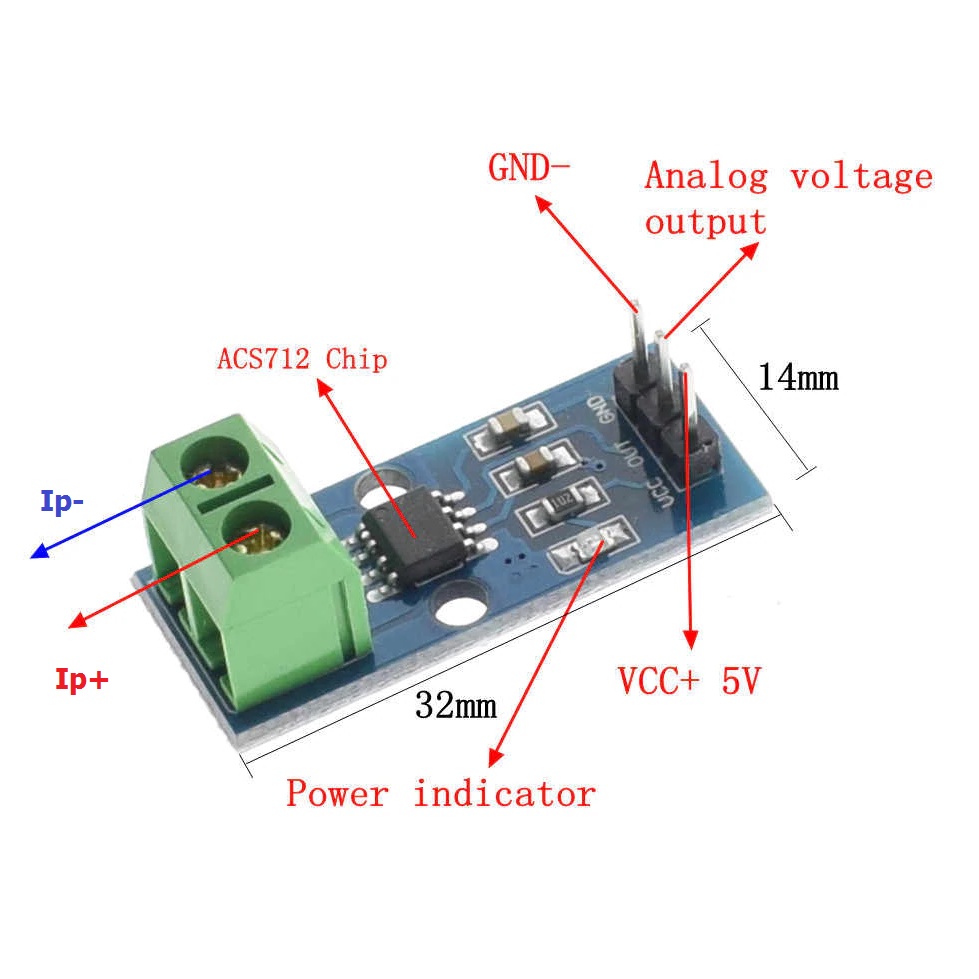 Cảm Biến Dòng Điện Hall ACS712 5A