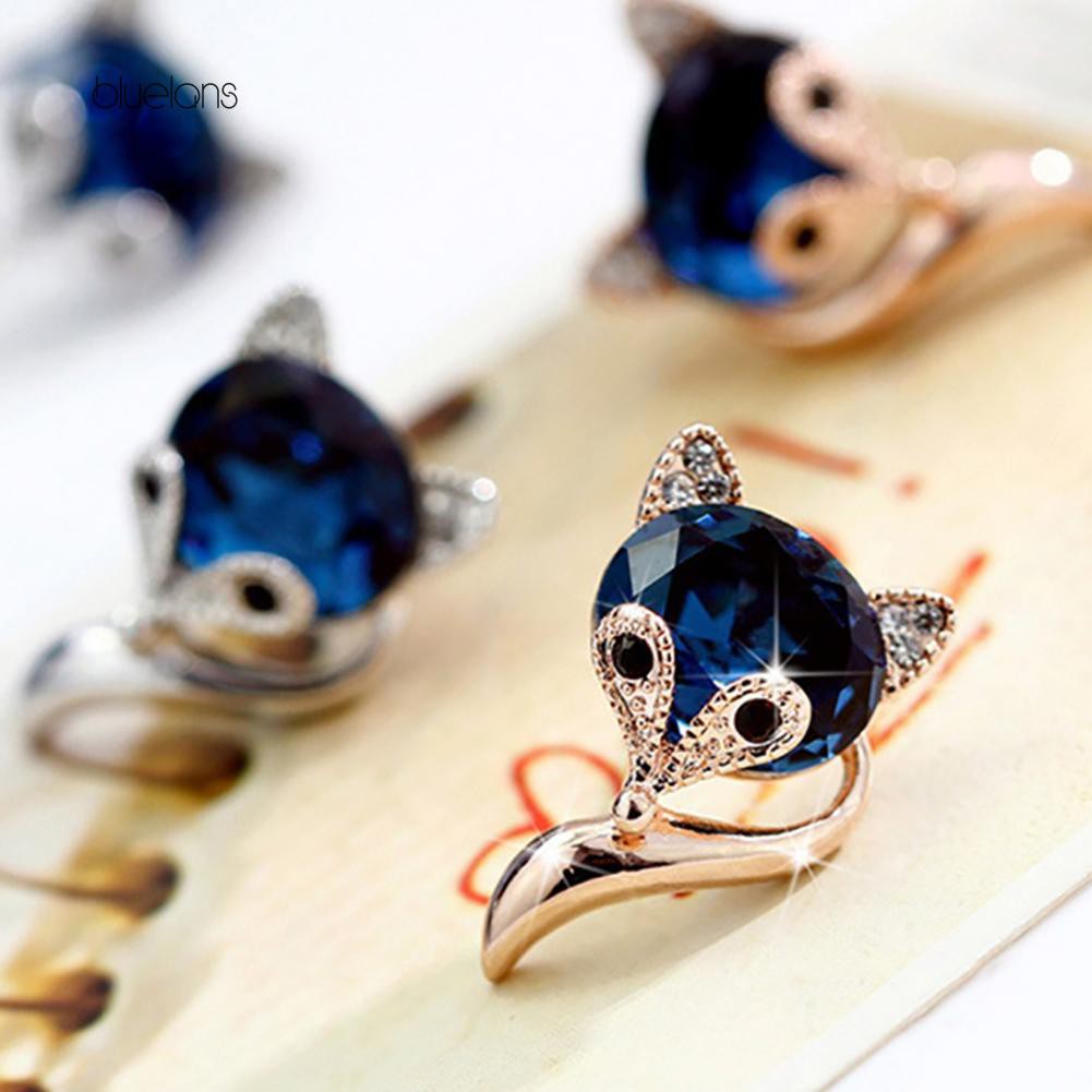 [Bluelans] Hàng Có Sẵn Bông Tai Hình Cáo Hoạt Hình Pha Lê Nhật Bản Dễ Phối Đồ Giá Thấp Đặc Biệt Thời Trang Cho Nữ