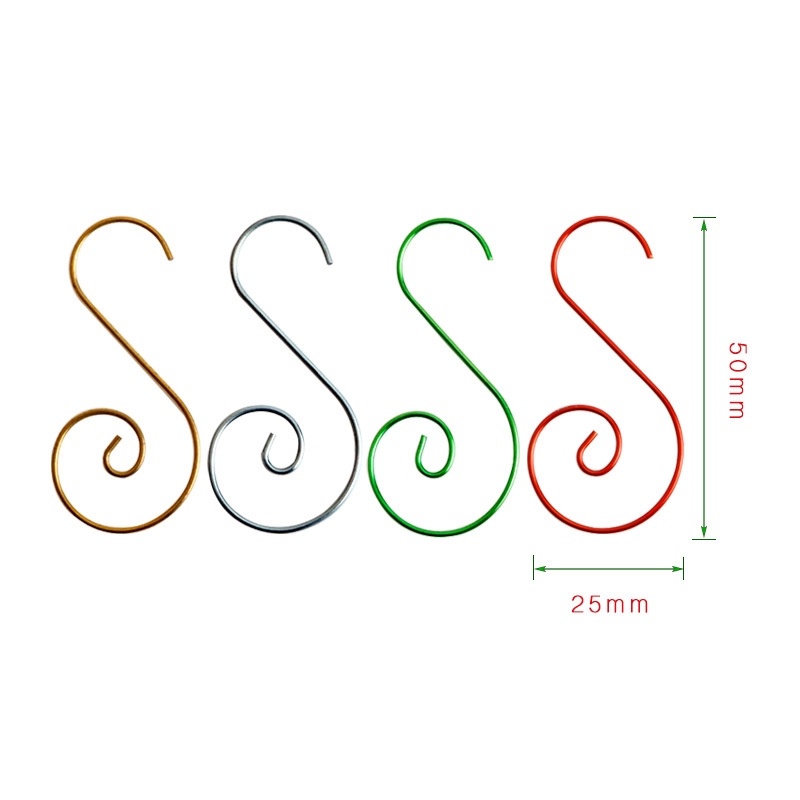 Set 20 Móc Treo Đồ Hình Chữ S Bằng Kim Loại Đa Năng Trang Trí Cây Thông Giáng Sinh Giá Đỡ