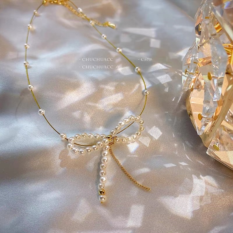 Choker-dây chuyền chuỗi ngọc nhân tạo
