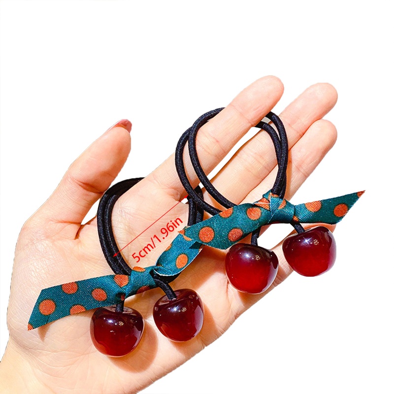 Dây Buộc Tóc Quả Cherry Co Giãn Dành Cho Nữ