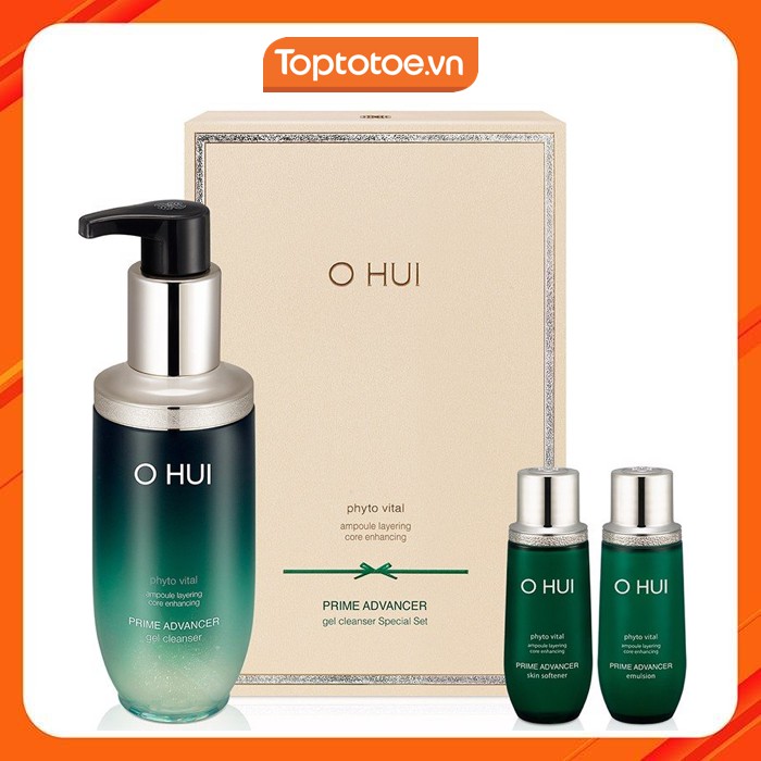 Bộ làm sạch sâu và chống lão hóa da OHUI Prime Advancer Gel Cleanser Special Set 290ml