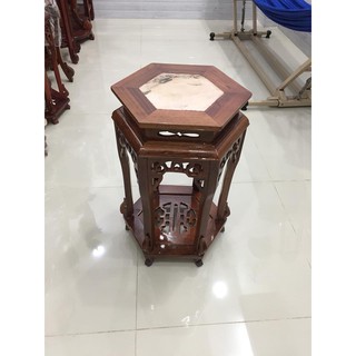 [HCM] Ghế đôn lục giác , mặt ghế 32cm, kết hợp giữa gỗ và đá, cao 80cm