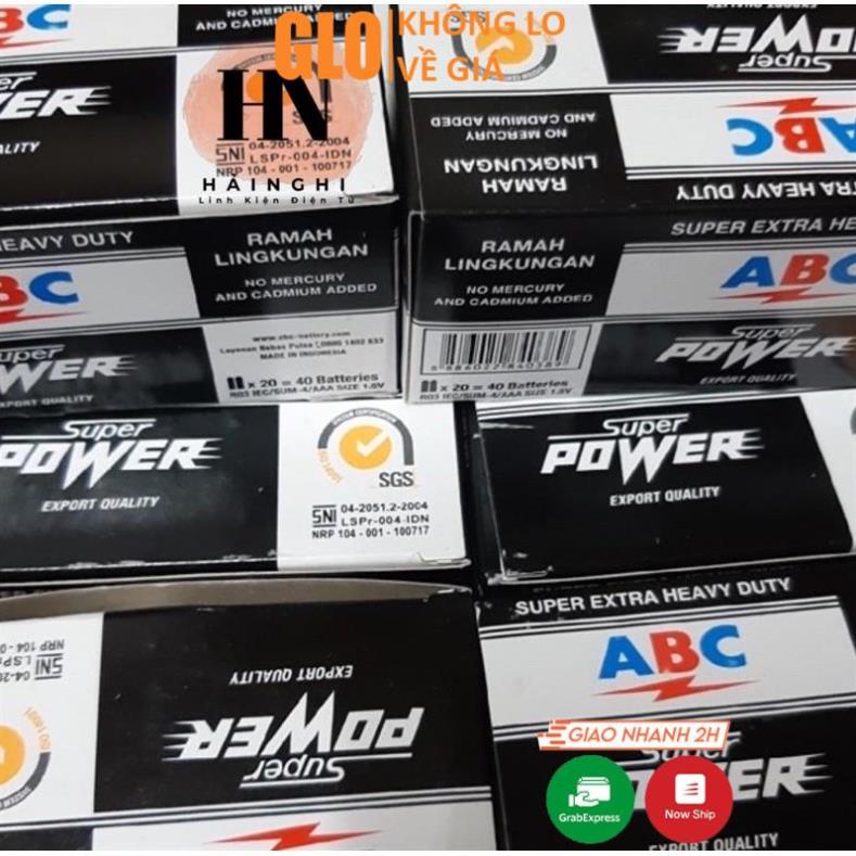 Hộp 40 Viên Pin AAA (3A), AA (2A) ABC Super Power 1.5V