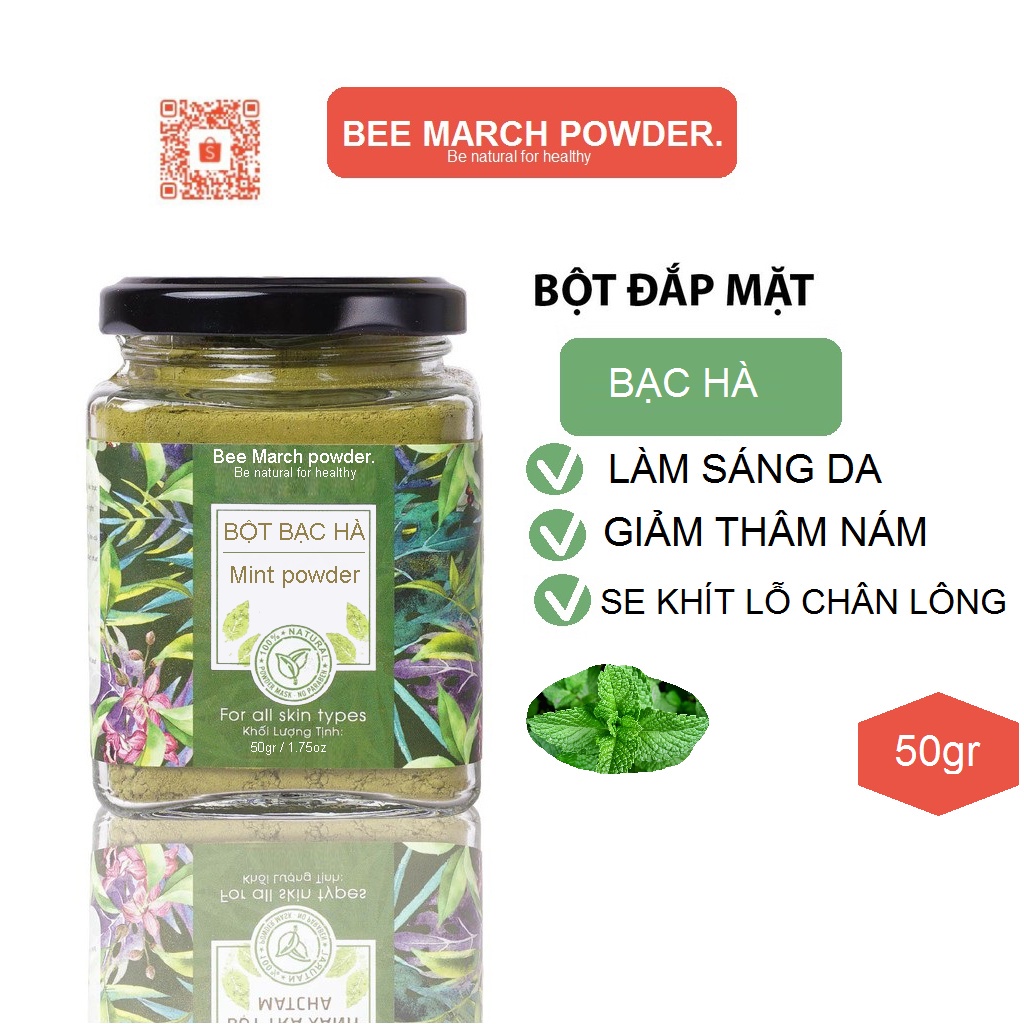 Bột Bạc Hà đắp mặt 50gr Bee March