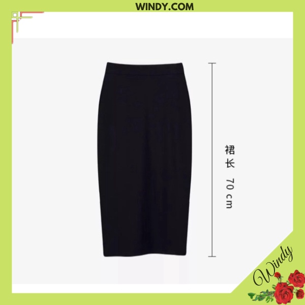 Chân váy bút chì kiểu sẻ Trước 35cm dáng dài phong cách thời trang công sở trẻ trung