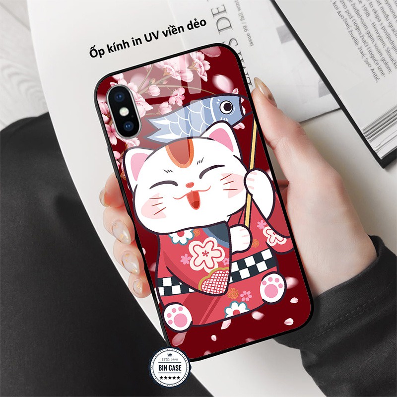 ❤Ốp lưng màu đỏ tươi mới độc lạ ❤in hình Mèo Thần Tài sành điệu iphone 13 12 11 Pro Max 6s 6 7 8 Plus X Xr Xs Max MEO043