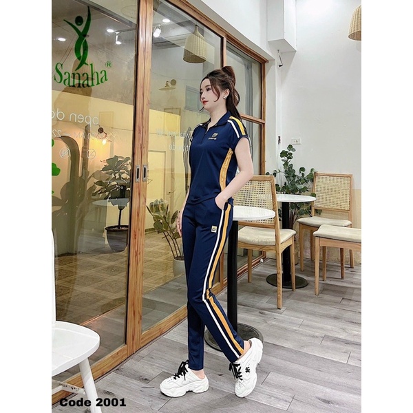 Bộ thể thao nữ SANAHA,bộ cộc tay quần dài mặc nhà trẻ trung, năng động-Kho Sỉ Mai Xuân
