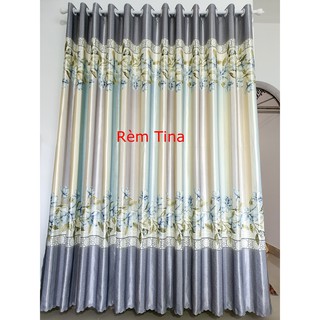 Combo rèm cửa chính 2 tấm rộng 4m cao 2.7m tặng kèm phụ kiện thanh treo