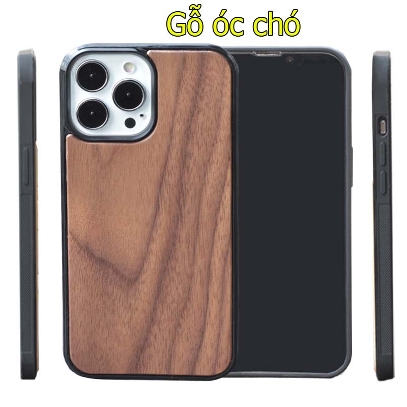 Ốp lưng gỗ iPhone 14 pro max viền mềm chống sốc đẹp