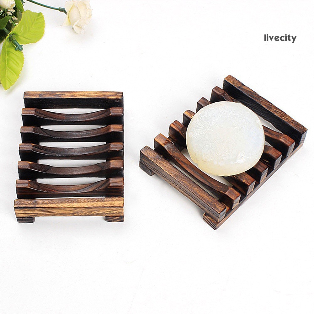 Giá Đỡ Xà Phòng Bằng Gỗ Thiết Kế Đục Lỗ Tiện Dụng Cho Nhà Tắm