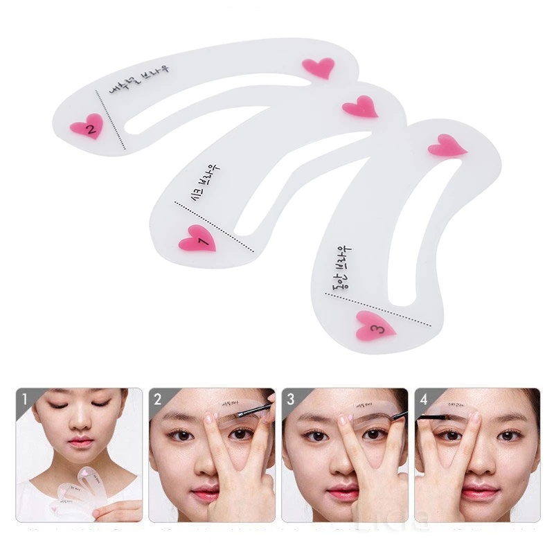 Set 3 Khuôn Vẽ Lông Mày Diy Có Thể Tái Sử Dụng Tiện Lợi