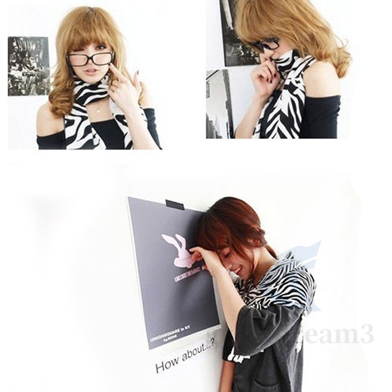 Khăn choàng nữ, vải chiffon, dài, in sọc ngựa vằn, thời trang
 | BigBuy360 - bigbuy360.vn