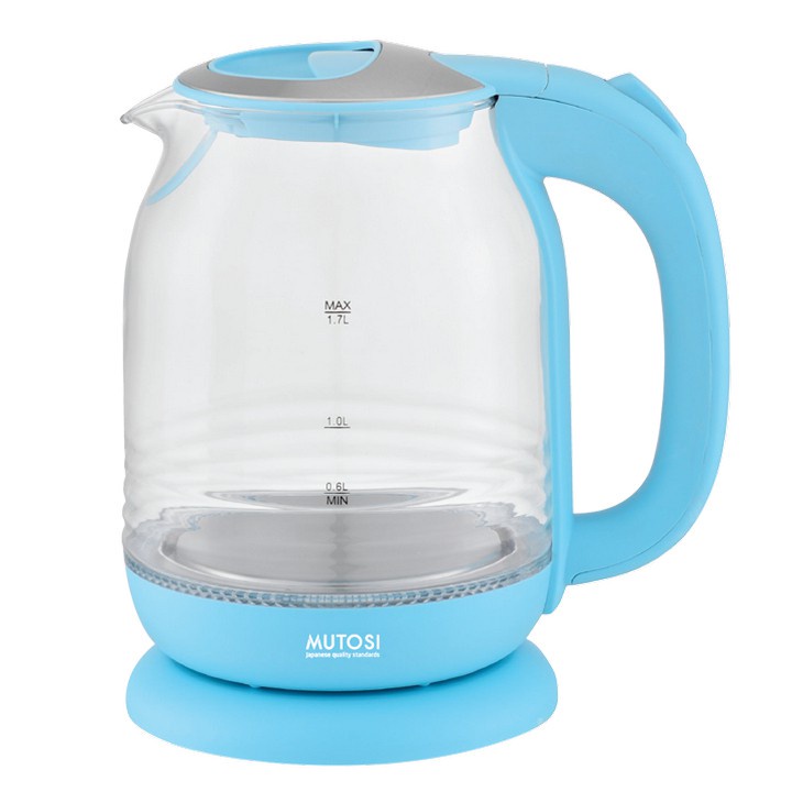 Ấm đun siêu tốc Mutosi MK-16B , 1.7L, thủy tinh cao cấp chịu nhiệt tốt, công nghệ Nhật Bản, bảo hành 24 tháng