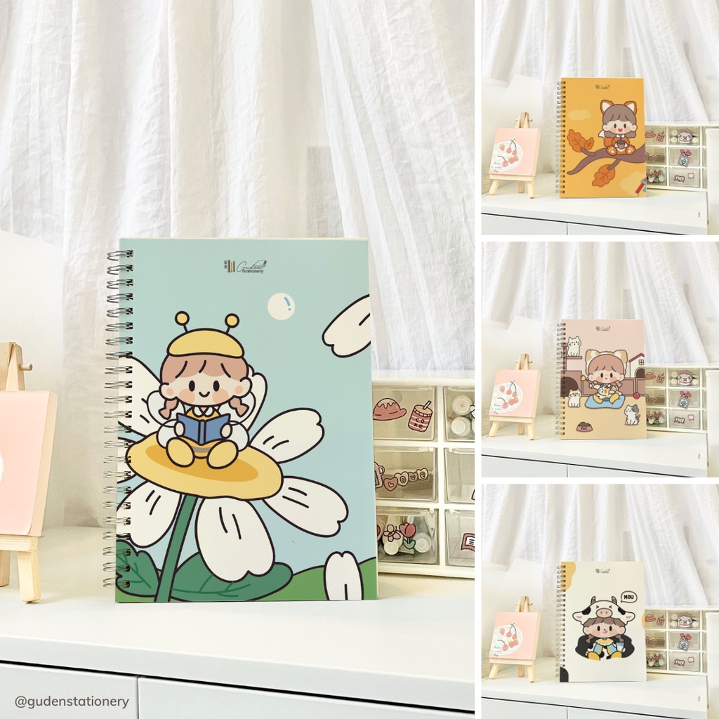Sổ tay cỡ A5 em bé và chú thỏ dễ thương 120 trang_Guden Stationery