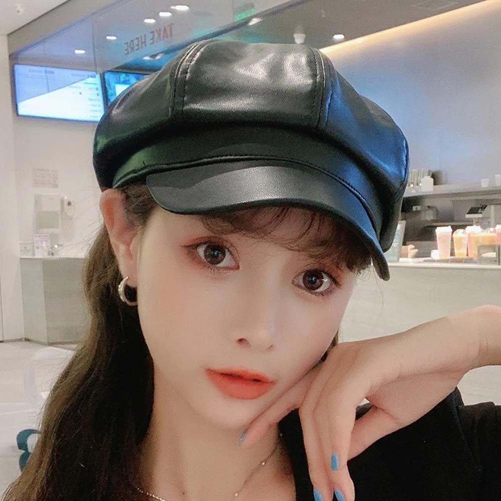 Mũ Beret Bằng Da Thời Trang Dành Cho Nữ