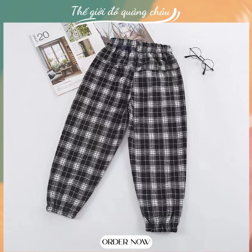 Quần Sọc Kẻ Caro Bo Ống Lưng Cao Dành Cho Bé - Hàng Quảng Châu Cao Cấp (QVD1)