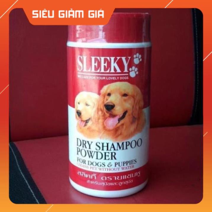 [GIẢM GIÁ] Phấn Tắm Khô Chó Mèo Sleeky - Làm Sạch Khử Mùi,Hương Thơm Tươi Mát - petshop số 01 zubumshop