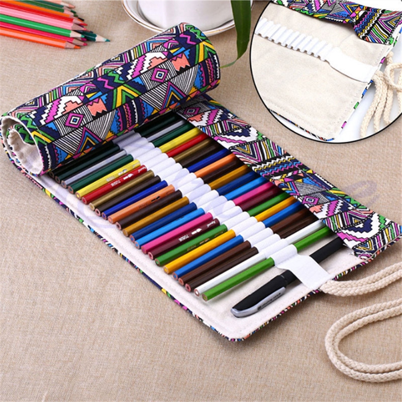 Hộp đựng bút chì màu 36 lỗ dạng cuống họa tiết đẹp mắt