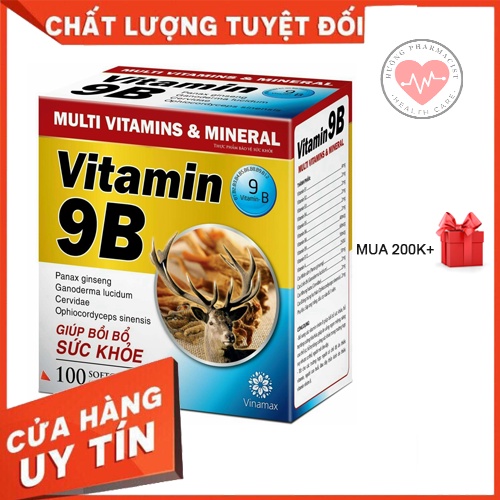 VITAMIN 9B plus -Tăng cường sức đề kháng, giúp ăn ngủ ngon hộp 100 viên nang mềm
