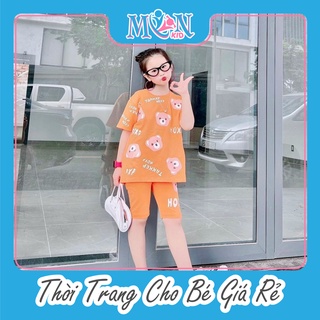 Đồ bộ lửng Monmonkid mặt gấu cho bé gái mặc nhà đi chơi siêu xinh