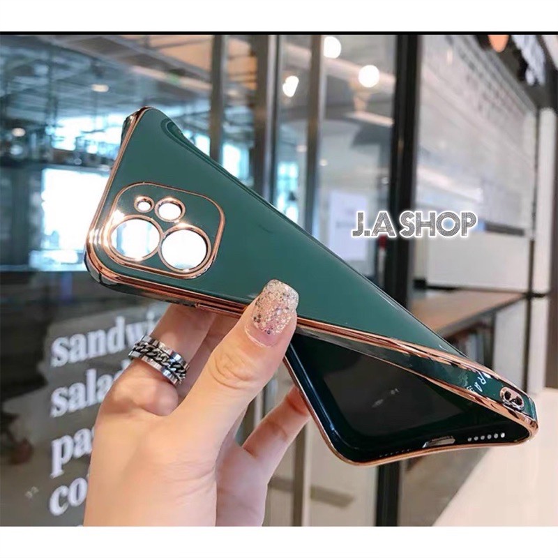 Ốp Lưng Dẻo Viền Vàng Sang Trọng cho iPhone 6/6s/6P/7/8/7plus/8P/x/xs/xs max/xr/11 pro/11 6.1'/11promax, 12, 12promax