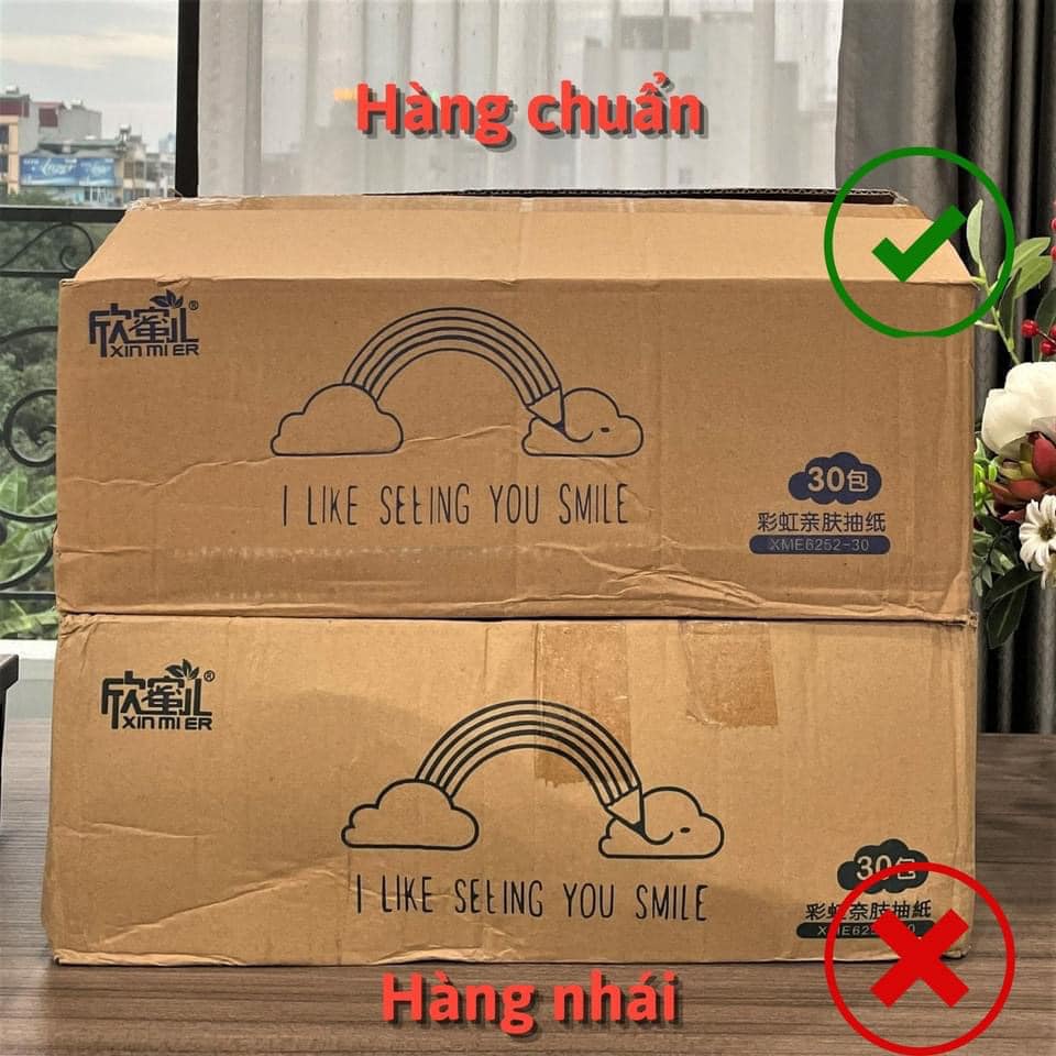 THÙNG 30 GÓI GIẤY GẤU TRÚC CẦU VỒNG XIN MIER/ 40 GÓI GIẤY THỎ