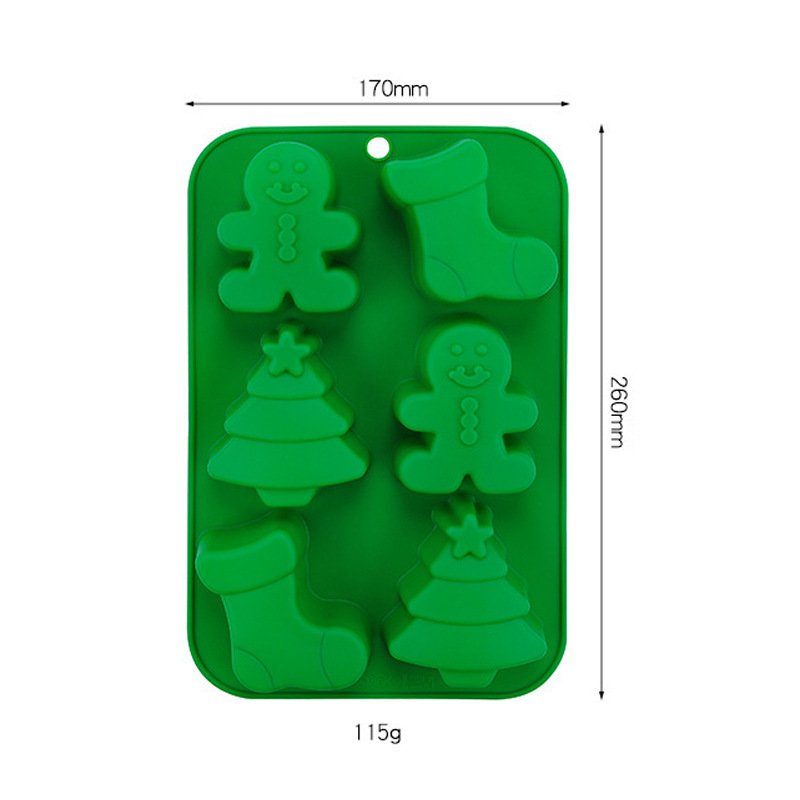 Khuôn /Khay làm bánh, làm đá, thạch rau câu bằng silicon tạo hình Giáng sinh 6 ô , 8 ô