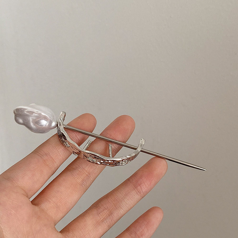 Trâm Cài Tóc Kim Loại Đính Ngọc Trai Nhân Tạo Phong Cách Vintage Cho Nữ