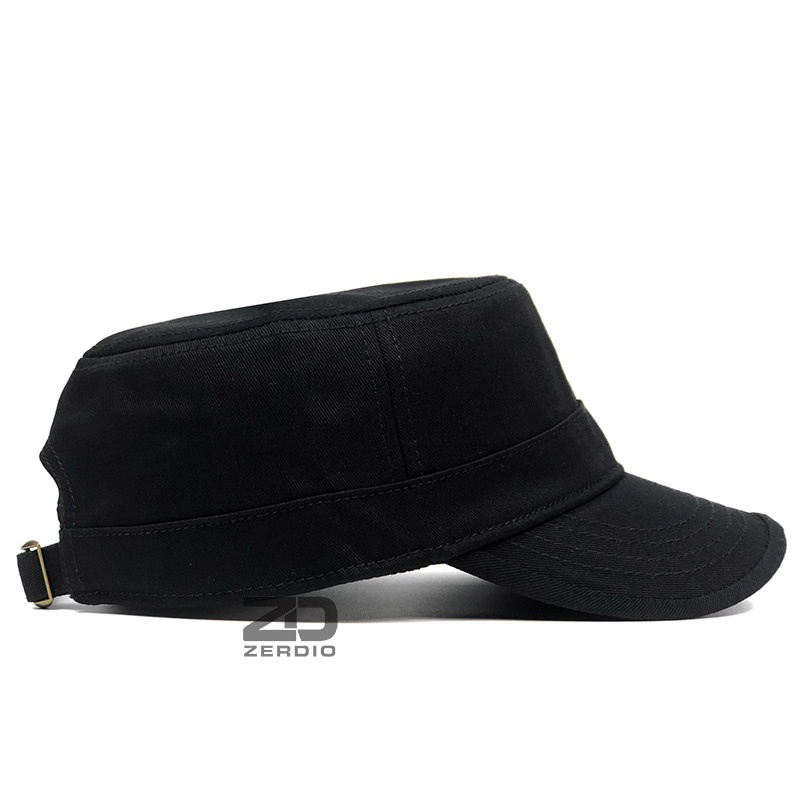 Nón kết, Mũ lưỡi trai chóp vuông đen trơn cho nam và nữ vải cotton cao cấp