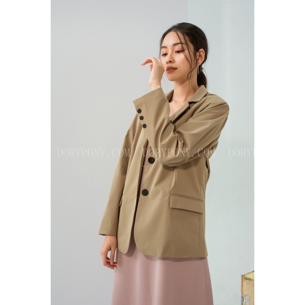 (Thiết Kế Cao Cấp) - Áo Khoác BLAZER TRƠN LÓT LỤA HANNY 2 lớp – AKTK002 - Designed by DoryPony