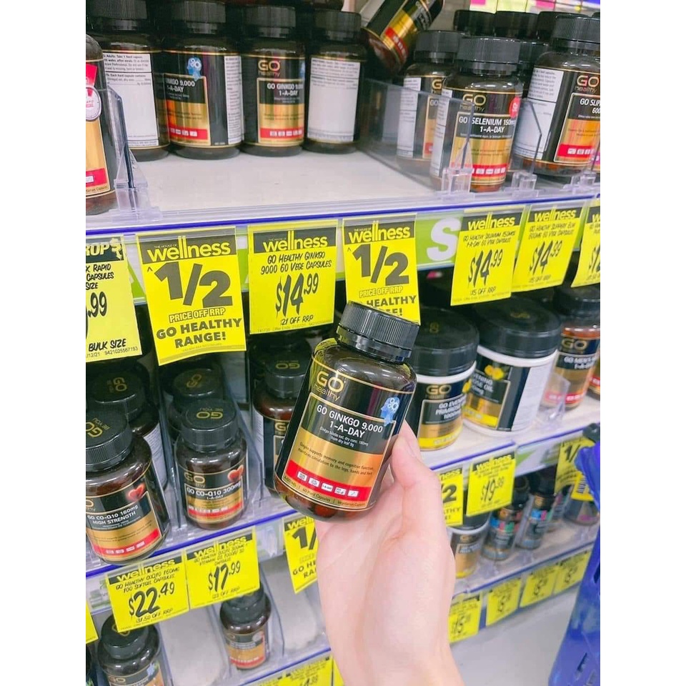 Viên Uống Bổ Não GO GINKGO BILOBA 9000 Hàng Úc đủ bill