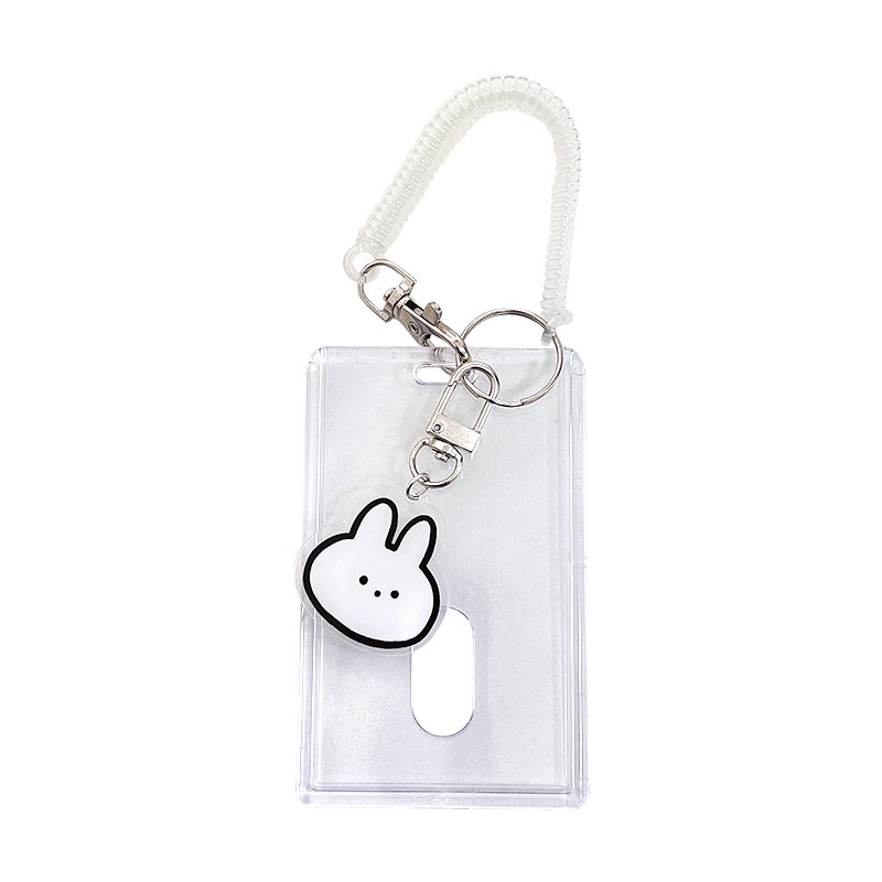 Vỏ Đựng Thẻ ID/Thẻ Tên Kèm Móc Khóa Thiết Kế Trong Suốt Di Động Tiện Dụng