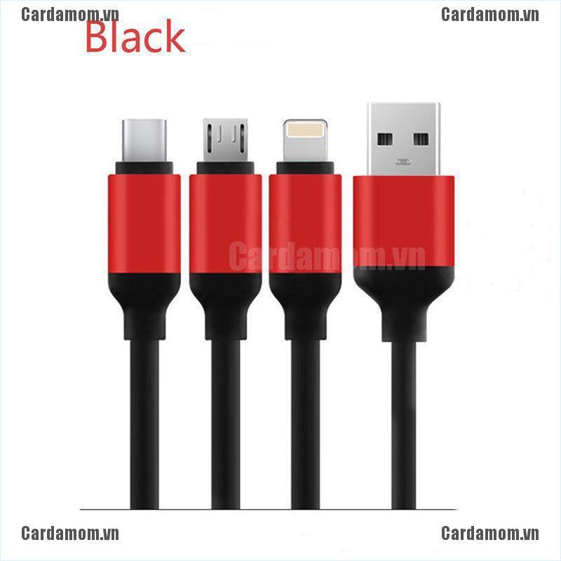 Cáp sạc đa năng thiết kế 3 trong 1 Micro USB / Type-C / iPhone chất lượng cao